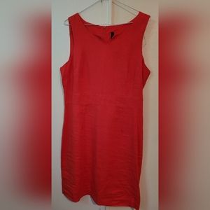 Size L - Lori Michaels red, linen-blend dress - barely worn